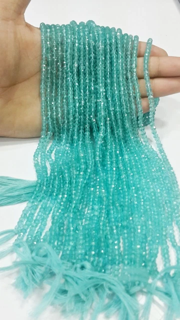Rondelle d'apatite naturelle AAA, perles de pierres précieuses à facettes...