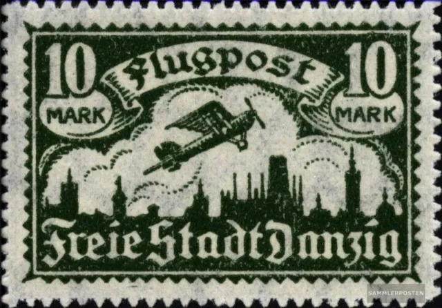 Danzig 71X mit Durchstich, Zähnung evtl. fehlerhaft postfrisch 1921 Handelskogge