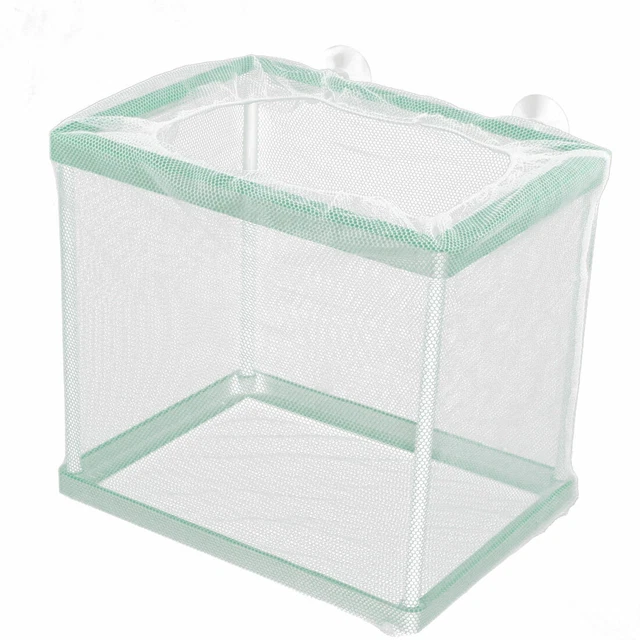 Aquarium Fish Tank Floating Box Isolation Shrimp Cage  Net White Green
