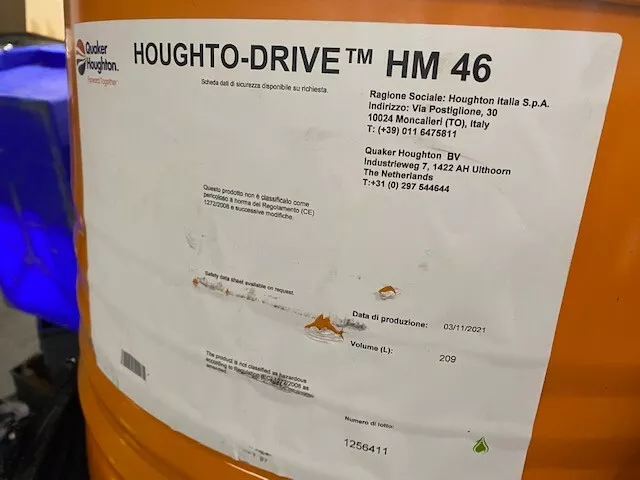 205 Litres Quaker Houghton Houghto-Drive HM 46 Hydraulic Oil Drum Barrel