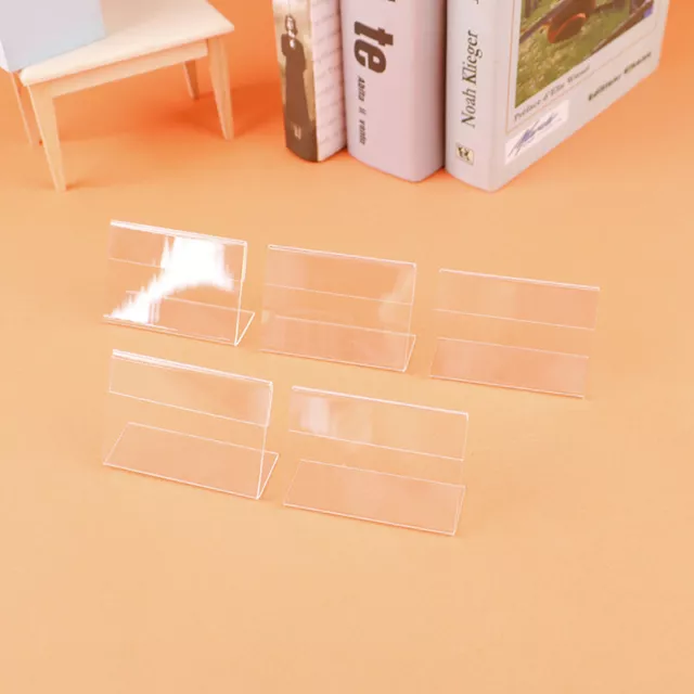 5pcs Acrylic Desk Sign Label Frame Price Tag Display Business Card HoldeSA