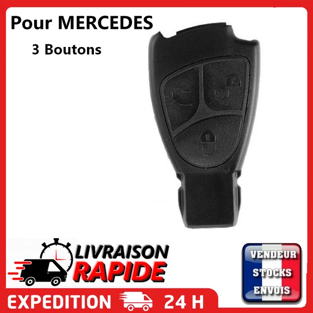 Coque De Remplacement Pour Télécommande De Clé Mercedes (boîtier) - Modèle 2 Boutons, Compatible W168 W202 W203 W208 W210 W211 A B C E S ML G