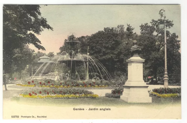 AK Geneve, Genf, Jardin anglais, 1906