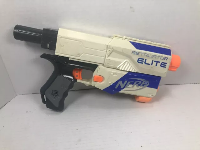 Nerf N-STRIKE ELITE White And Blue Retaliator Dart Gun Blaster Only Tested