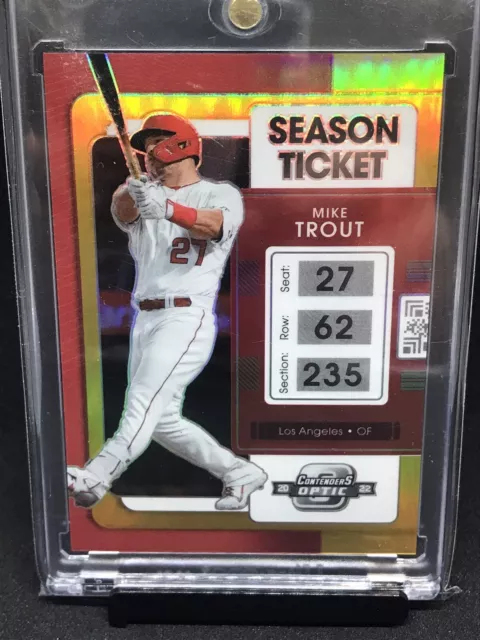 2022 chronicles contenders optic gold/red mike trout # 7/10