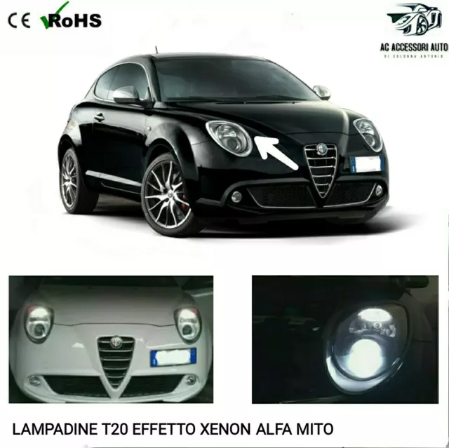 Coppia Lampadine Diurne Posizione Alfa Romeo Mito T20 Effetto Xenon Bianco White