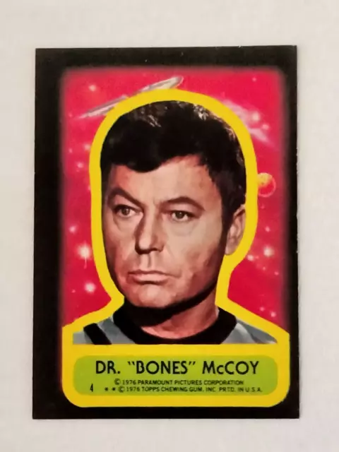 1976 TOPPS STAR TREK STICKER #4 DR. BONES McCOY