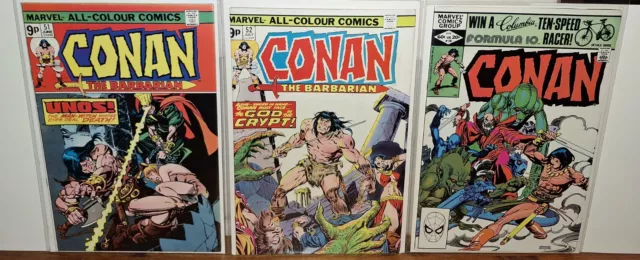 Conan The Barbarian Vol 1 #51 #52 #130 Marvel Comics 1975 Pence Variants