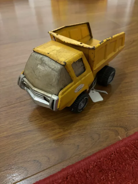 Vintage Tonka Pressed Steel Yellow Dump Truck Small 9" Vehicle Truck Car 1970's-