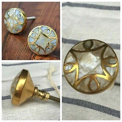 Mother Of Pearl Inlaid Pull Knob Handle Decorative Door Drawer Cabinet Hardware