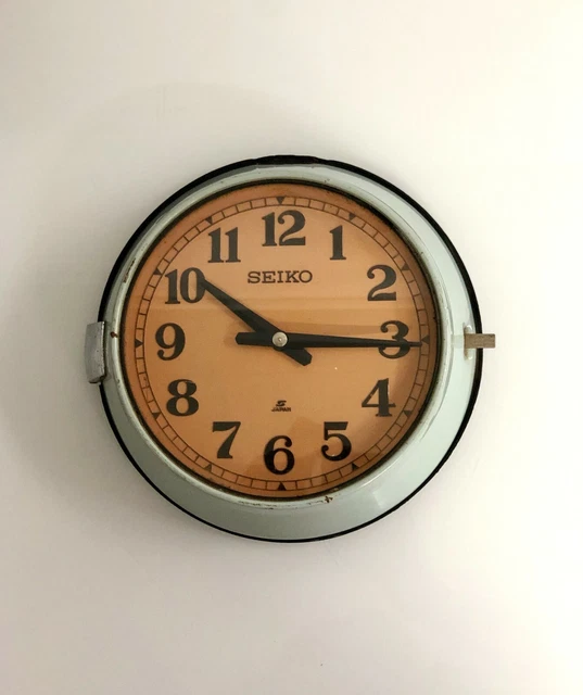 Original Vintage Ship's Slave Retro Industrial Super Tanker Seiko Wall Clock