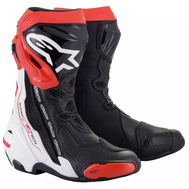 Alpinestars Supertech R (Latest Version) Motorcycle Boots Black White Red