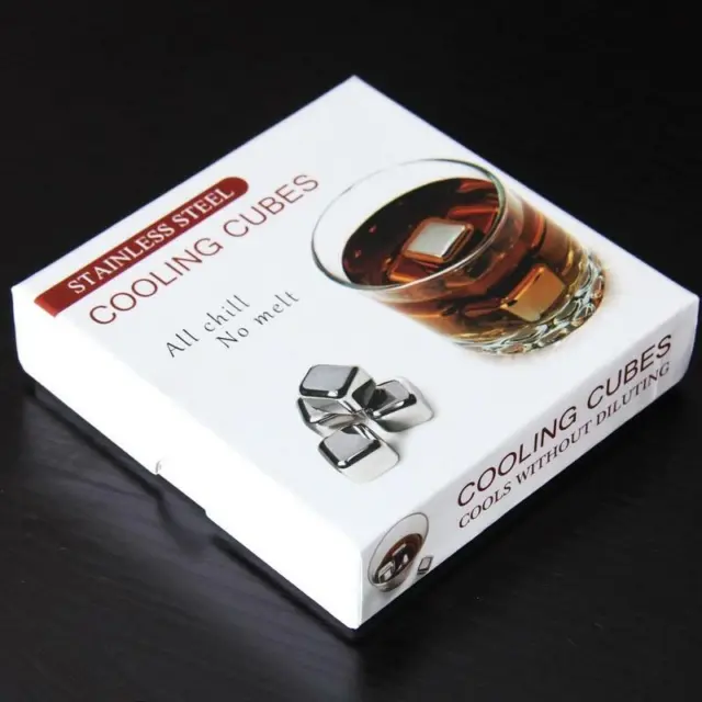 Stainless Steel Whisky Stones Reusable Ice Cubes Cooling Rocks Christmas Gift 3