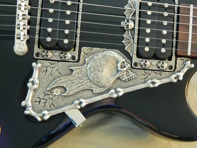 CUSTOM METAL SKULL PICKGUARD fits GIBSON EPIPHONE LES PAUL GUITAR