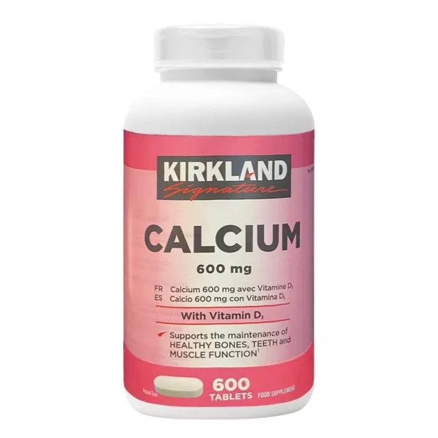 Kirkland Signature Calcium 600 mg Vitamin D3 | Knochen Zähne & Muskeln - 600 Tabletten