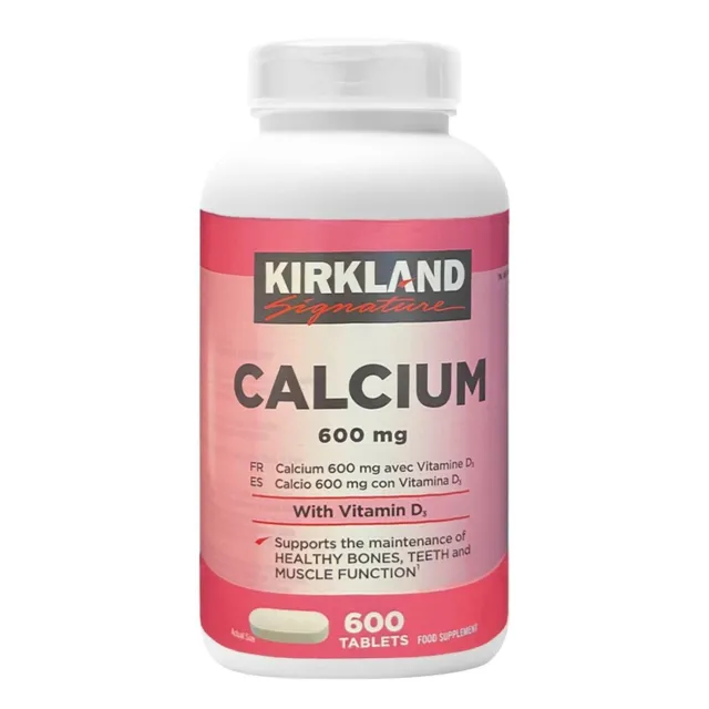 Suplemento alimenticio Kirkland Signature calcio 600 mg vitamina D3 - 600 tabletas