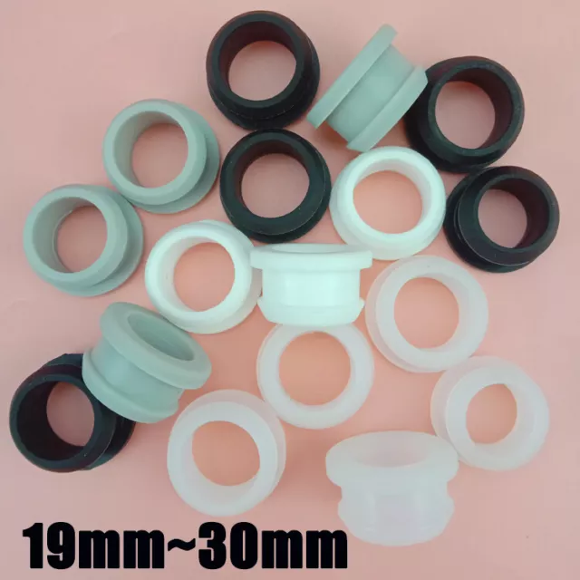 Rubber Wire Coil Inverted Buckle Through Hole Seal 19~30mm Black/Clear/Grey/Whit