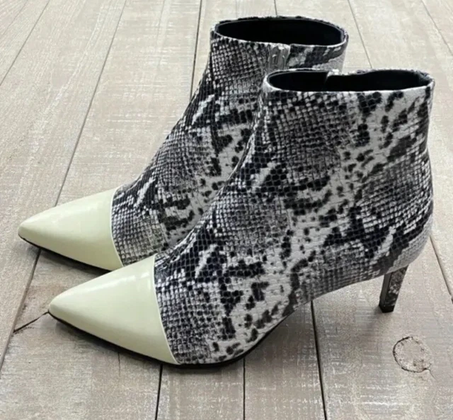 Rag & Bone NIB Beha Stiletto Heel Booties In Black/White Multi Size: 39 EU/9 US