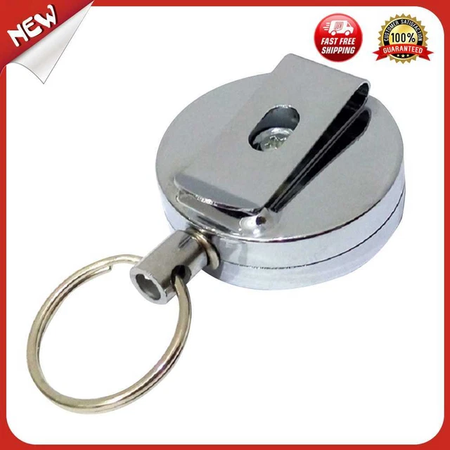 es Wire Rope Pull Key Ring Card Badge Holder Retractable Reels Recoil Chain Clip