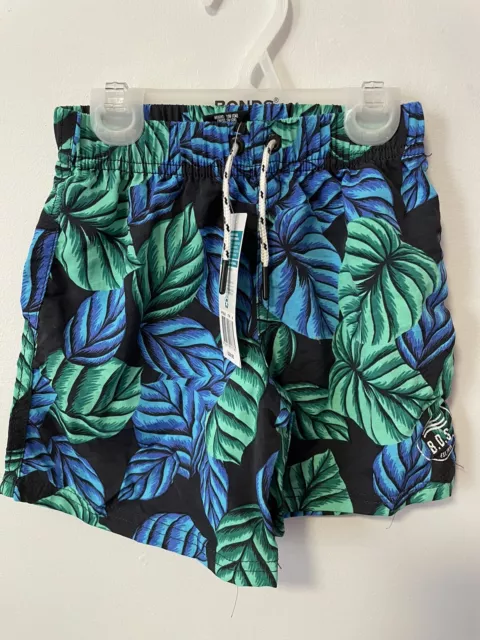 Bonds Swim Board Short Kids Size 4 BNWT Leaves