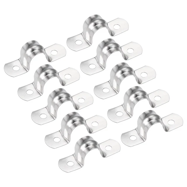 U Shaped Conduit Clamp Saddle Strap Tube Pipe Clip Stainless Steel M12 10Pcs