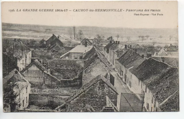 CAUROY LES HERMONVILLE - Marne - CPA 51 - Panorama des ruines de guerre