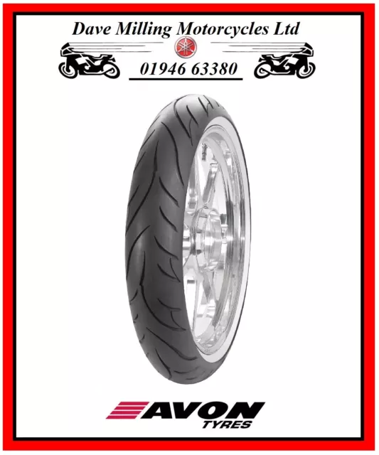 New 100/90-19  57V Front AV91 Tyre New  Avon Cobra Chrome Whitewall DOT 5122 3