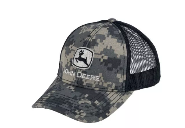 John Deere Digital Trucker Mesh Base Cap Camouflage Schwarz Mütze Kappe Herren