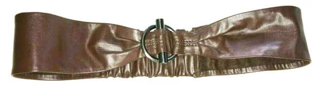 Brown Leather Belt, 2.5 inch wide, Titanium Buckle, by Jockey new, S