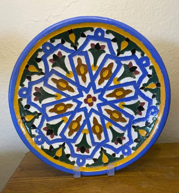 Beautiful Quismondo Toledo Majolica Pottery Charger Wall Plate Spain Vtg Signed