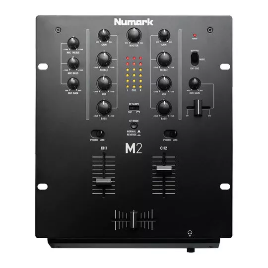 Numark - M2 Black, 2-Channel DJ Scratch Mixer, Switchable Phono/Line Inputs, Mic