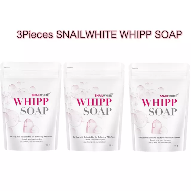 Facial Clean White Soap Whipp Snail Foam Bar Delicate  Skin White Softening 3X