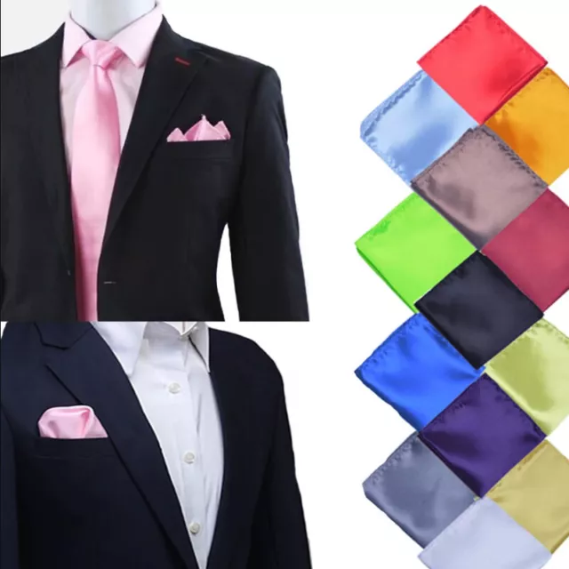 Men Silk Satin Pocket Square Wedding Party Office Hankerchief Suit Hanky TowelX1