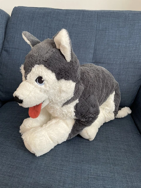 Peluche IKEA LIVLIG Siberian Husky Grande – Bianco E Grigio, Lavabile