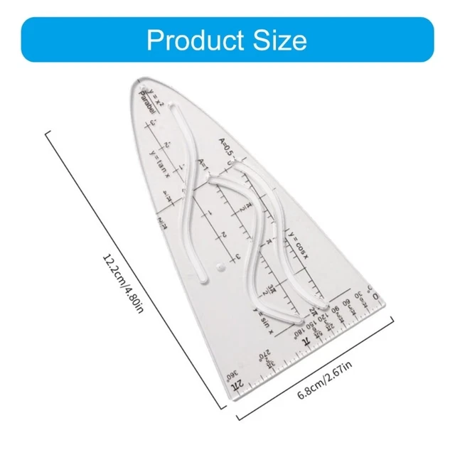Parabolic Trianglic Ruler PARABOLIC TEMPLATE MATH Parabolic Stencil Cosine Ruler Parabola Ruler ...