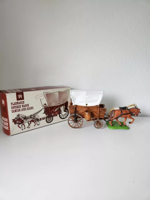 Hausser Elastolin Planwagen Kutsche Western Wild West mit Original Verpackung