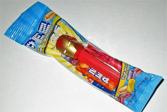 Marvel's  IRON MAN  Pez Dispenser  [Pez Branded Cello Bag ]  Introduced 2015