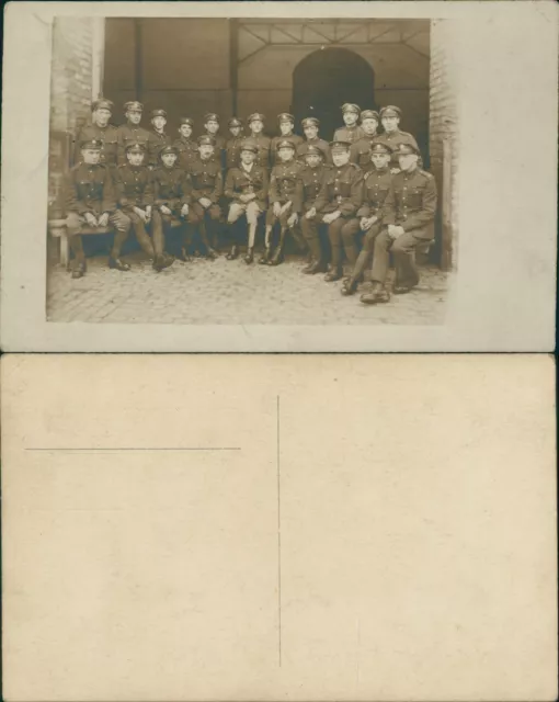 WW1 British Army Soldiers Group Photo RP Officer & NCOs