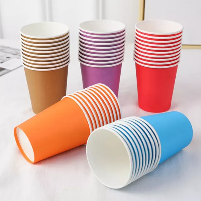 10PCS 9oz 250ml Solid Thick Paper Cup Disposable Cup Wedding Birthday Tableware