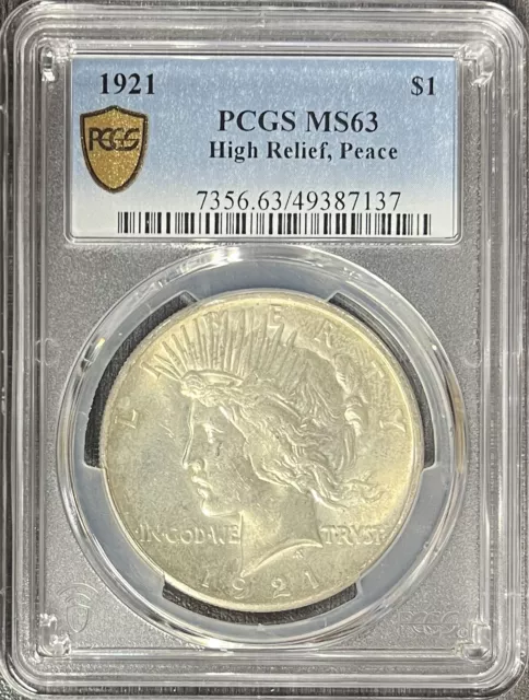 1921 Peace Silver Dollar PCGS MS63