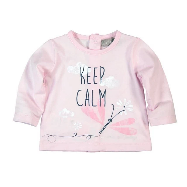 Bambino Maglia Keep Calm Maniche Lunghe Rosa Di Boboli Tgl 56 62 68 74 80 86 92