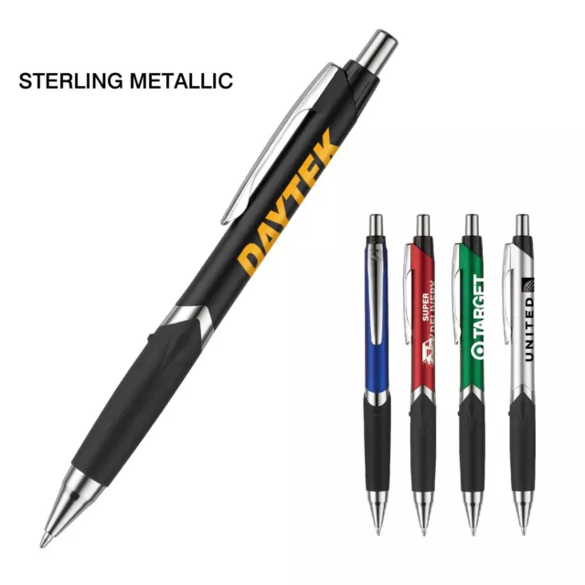Promotional Sterling Metallic Pen Printed with Your Logo + Text on 250 Pens Swag