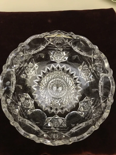 American Brilliant Cut Glass Bowl By Hawkes. NEW Lower Price