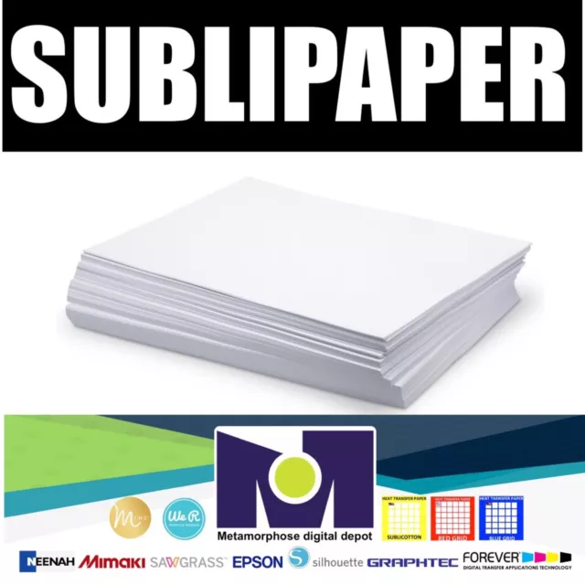 Dye Sublimation Heat Transfer Paper SUBLIPAPER 100 Sheets 8.5”x11” FREE DELIVERY