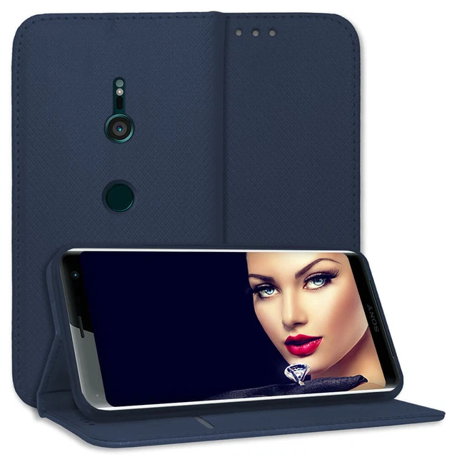 Coque Livre à Rabat Pour Sony Xperia XZ3 Bleu - Étui Flip Bookstyle, Marque MTB, Neuf Sous Emballage