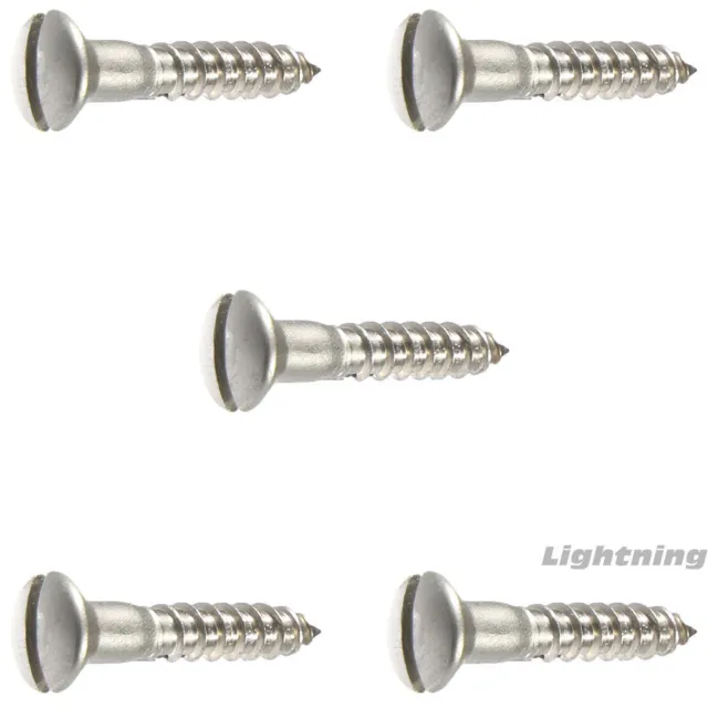 #4 x 1" Oval Head Wood Screws Slotted Stainless Steel Quantity 50