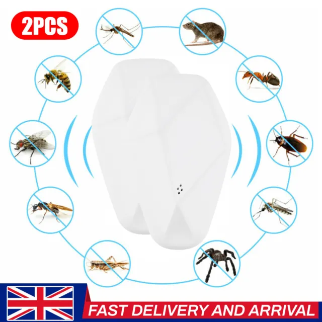 Ultrasonic Electronic Pest Reject Repeller Anti Mosquito Bug Insect Killer UK