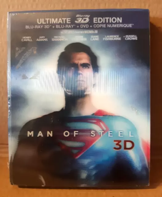 Coffret BLU-RAY 3D / DVD - MAN OF STEEL 3D - Ultimate 3D Edition - Fr -