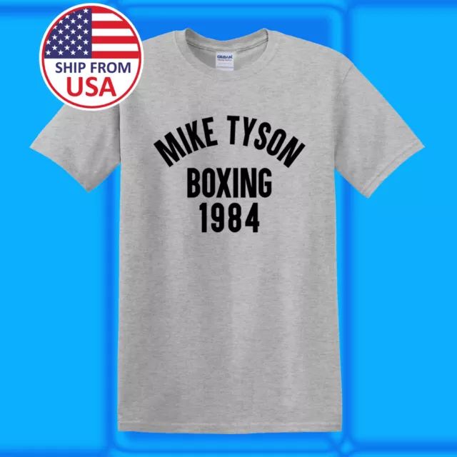 Mike Tyson Boxing 1984  Men's Grey T-shirt Size S-5XL