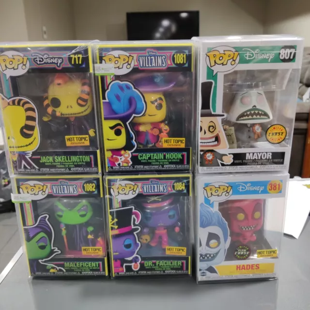 Disney chase Hot Topic Exclusive Vaulted blacklight Funko Pop bundle lot set